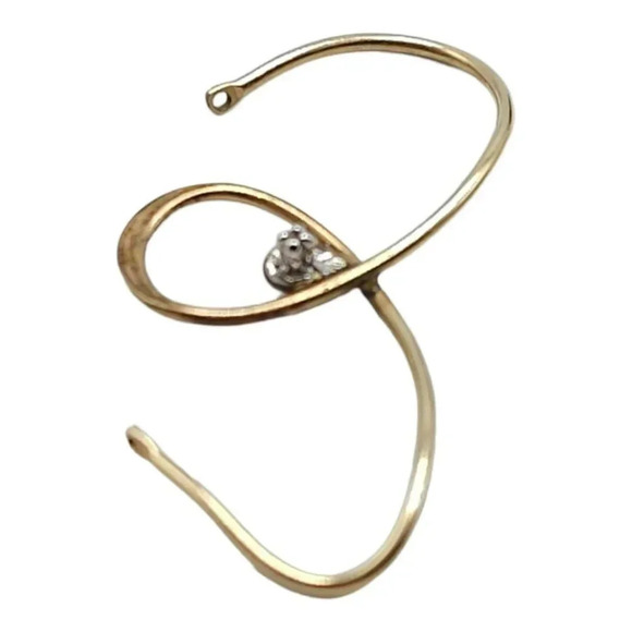 Avon Diamond Pendant Modernist Gold Tone Vintage Just Needs Chain - Picture 2 of 6